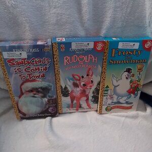 3 old VHS Christmas favs- Santa, Rudolph and Frosty
